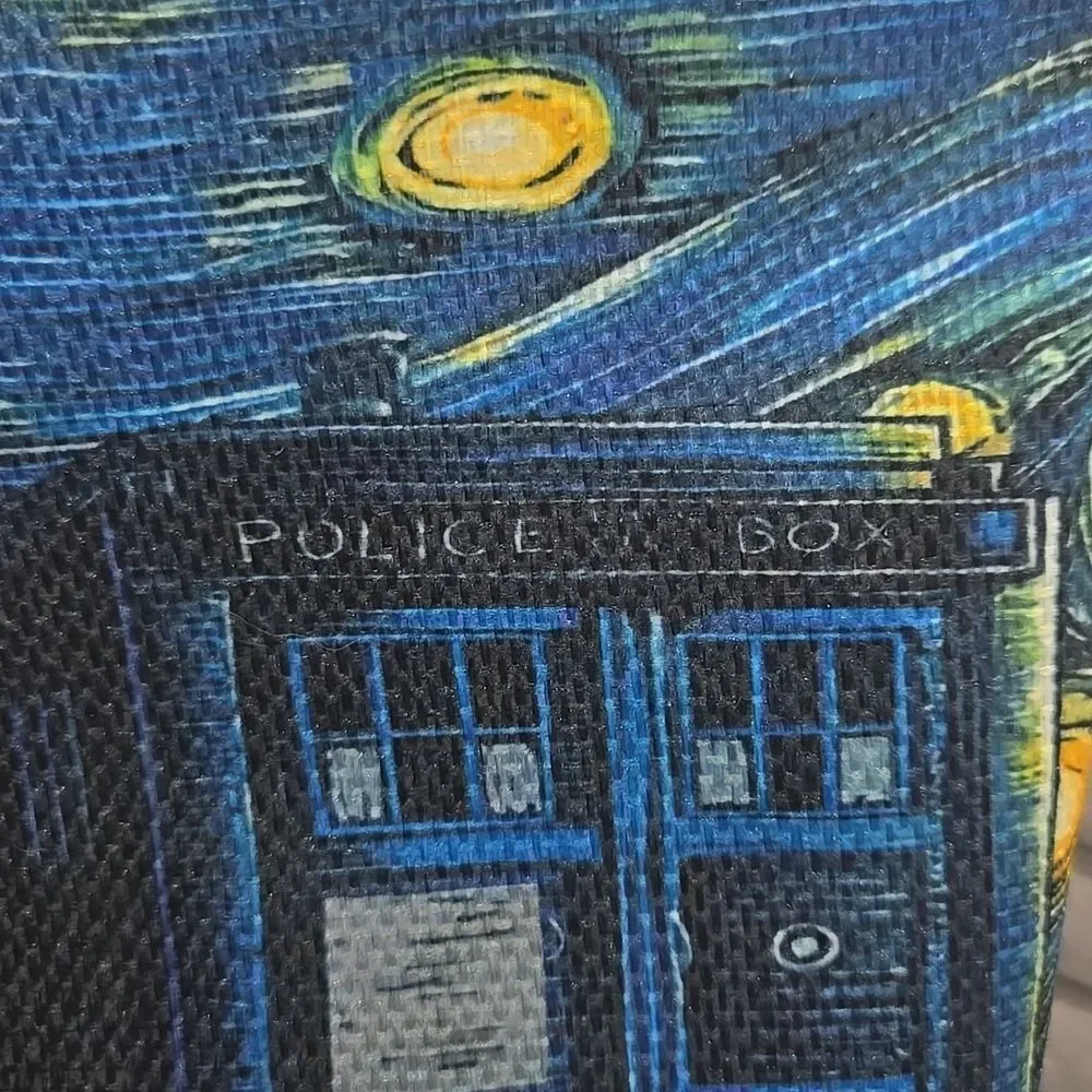 Doctor Who TARDIS Starry Night Cosmetic Bag Whovian Van Gogh Art Makeup Pouch